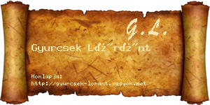Gyurcsek Lóránt névjegykártya